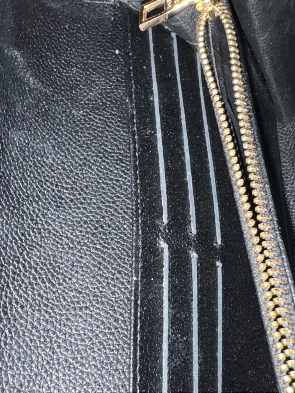 Louis Vuitton Black Leather Snap Closure Wallet with Gold Stamp
